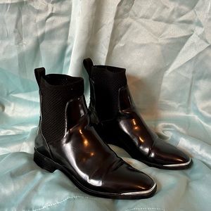 ZARA TRF black patent leather boots
